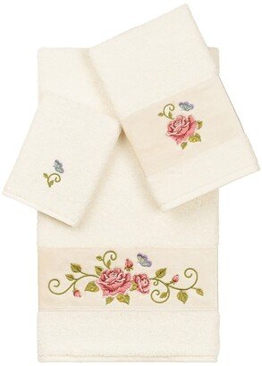 Rebecca 3-Piece Embellished Towel Set - Cream