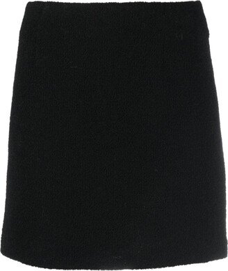 Wool Blend Fleece Miniskirt