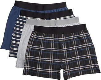 Knit Boxers 4-Pack (Striped Plaid) Men's Underwear