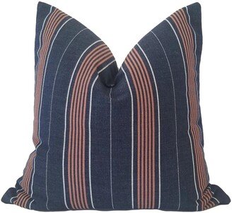 Sample Sale, Perennials Canal Stripe in Vintage Blue, Striped Pillow, Pillow Cover Only