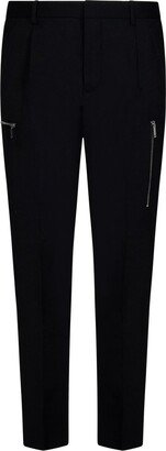 High-Waist Zip-Pocket Tailored Trousers