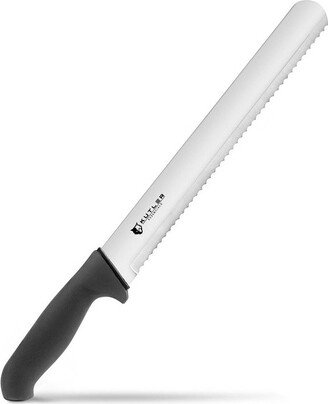 KUTLER Professional 10-inch Stainless Steel Bread Knife and Cake Slicer with Ultra-Sharp Serrated Blade