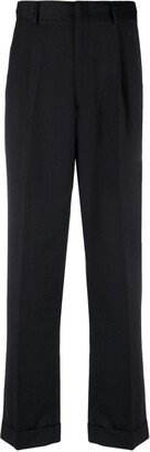 Pressed-Crease Wool Tapered Trousers