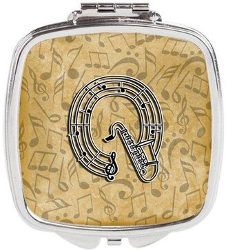 CJ2004-QSCM Letter Q Musical Instrument Alphabet Compact Mirror