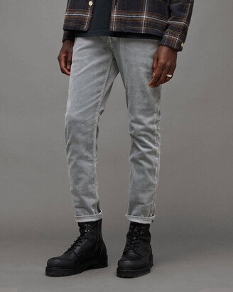 Dean Slim Fit Cropped Corduroy Jeans - Moon Grey