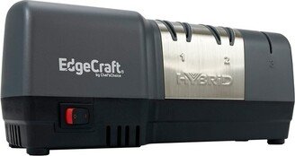 Edgecraft Hybrid Knife Sharpener for 20-Degree Straight and Serrated Knives, 3-Stage, Gray