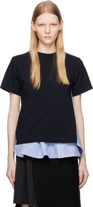 Navy Paneled T-Shirt