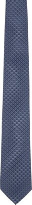 Navy Gancini Print Tie