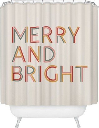 Rachel Szo Merry and Bright Light Shower Curtain White