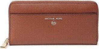 Logo Plaque Zip-Up Long Wallet