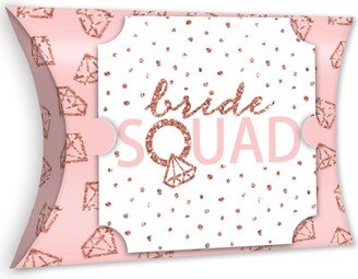 Big Dot of Happiness Bride Squad - Favor Gift Boxes - Rose Gold Bridal Shower or Bachelorette Party Large Pillow Boxes - Set of 12