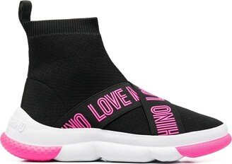 Logo-Print High-Top Sneakers-AC