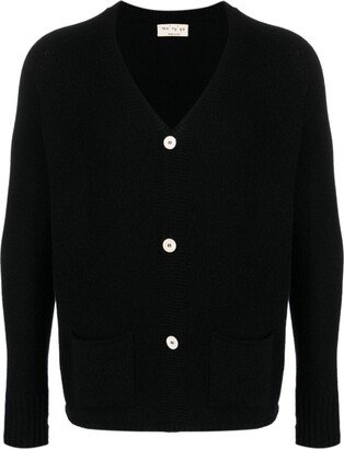 V-neck merino wool blend cardigan