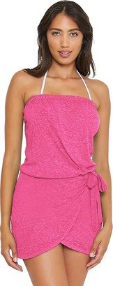 Beach Date Mock Sarong Dress Cover-Up (Pink Flambe) Women's Swimwear