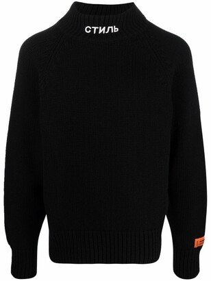 embroidery roll neck jumper