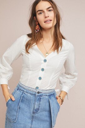 Tied-Sleeve Poplin Blouse