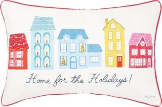 Village Holiday Printed & Embellished Throw Pillow