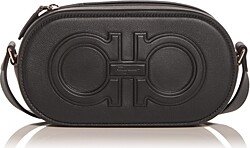 Embossed Double Gancini Camera Bag Crossbody