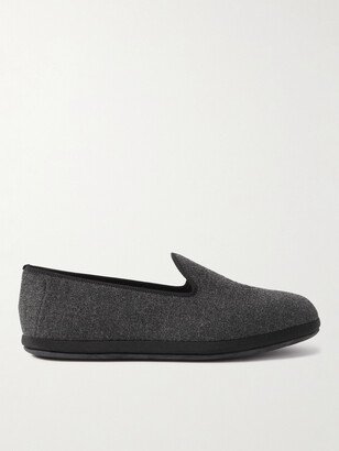 Logo-Embroidered Cashmere-Blend Slippers