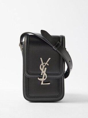 plaque Leather Cross-body Cardholder