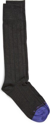 EDWARD ARMAH Pima Cotton Blend Rib Dress Socks