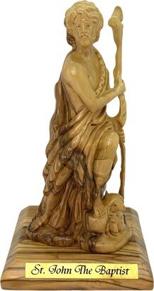 Saint John The Baptist Olive Wood Statue Hand Carved in Bethlehem Holy Land