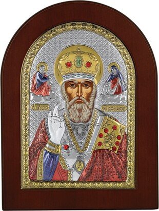 Saint Nicholas - Greek Orthodox Catholic Christian Byzantine-Silver Icon