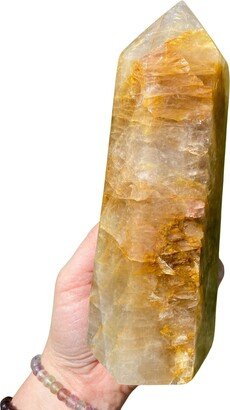 Golden Healer Quartz Point - Polished Tower Crystal Slight Imperfection On Tip #7