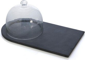 Piedmont Slate Cheese Board With Cloche - Black