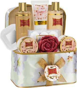 Lovery Bath And Body Gift Basket - Honey Almond - Home Spa Set