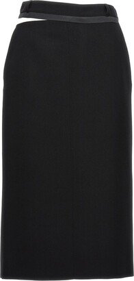 Back Slit Midi Pencil Skirt