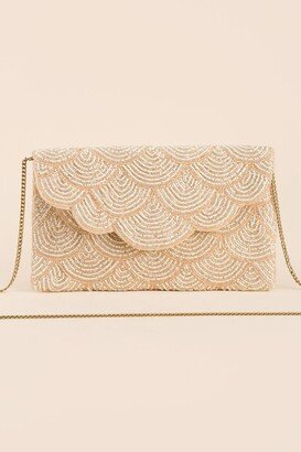 Ava Scalloped Beaded Clutch