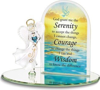 Curata Serenity Prayer with Angel Glass Figurine