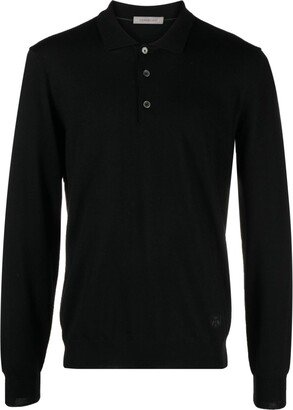 Long-Sleeve Wool Polo Shirt-AE