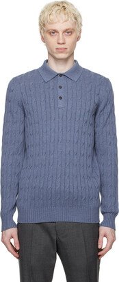 Ghiaia Cashmere Blue Spread Collar Polo