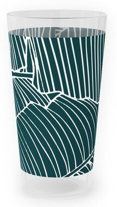 Outdoor Pint Glasses: Banana Leaf - Teal Outdoor Pint Glass, Green