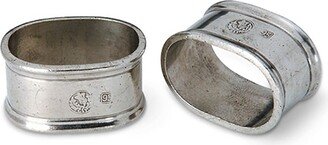 Pewter Oval Napkin Ring Pair