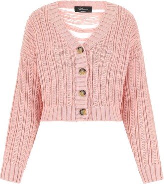 V-Neck Buttoned Knitted Cardigan-AE