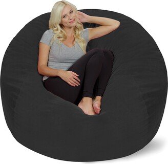 Chill Sack Bean Bag Chair with Nike Grind Foam: Giant 5' Memory Foam Furniture Bean Bag - Big Sofa with Soft Micro Fiber Cover - Dark Grey Pebble