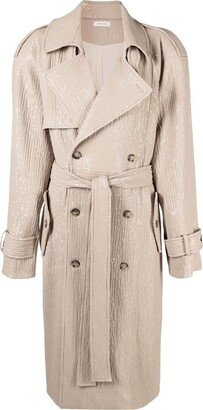 The Mannei Soria sequin silk trench coat