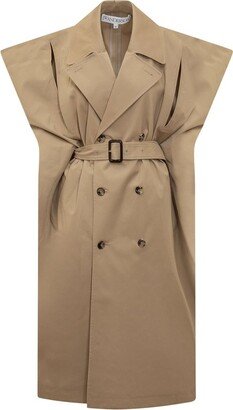 Belted Sleeveless Trench Coat