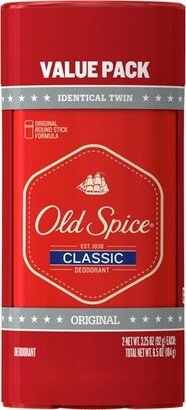 Classic Original Scent Deodorant for Men - 3.25oz/2pk