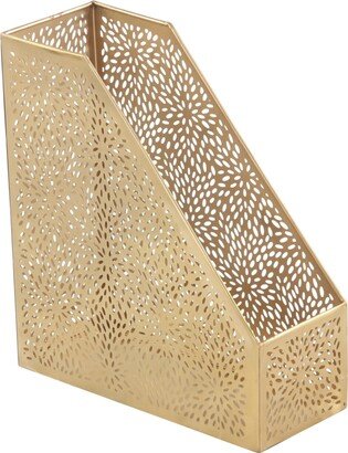 CosmoLiving by Cosmopolitan Gold Iron Glam Magazine Holder, 12 x 5 x 10