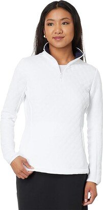 Quilted Layering 1/4 Zip Pullover (Brilliant White) Women's Clothing