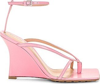 Stretch Ankle Strap Wedge Sandal in Pink