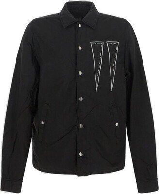 Buttoned Long-Sleeved Bomber Jacket-AC