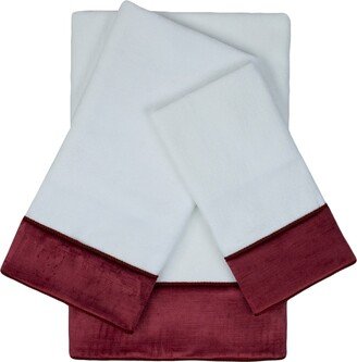 Snowscape Red 3-piece Embellished Towel Set - 13 x 18 x 0.5/16 x 25 x 0.5/25 x 48 x 0.5