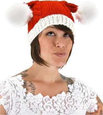 HalloweenCostumes.com Adult Santa Knit Hat, White/Red