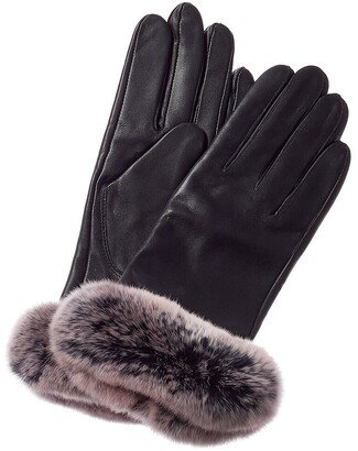 Surell Accessories Cashmere-Lined Leather Gloves