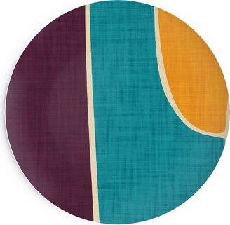 Salad Plates: Mid Century Mod Retro Waves - Multi Salad Plate, Multicolor